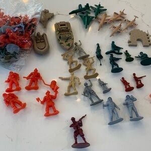Vintage Toy Soldier Lot  Army, Planes Multicolor Everything You See Included.